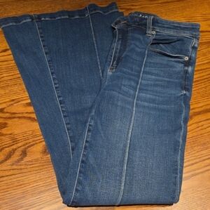 American Eagle Outfitters Stretch Blue Denim Festival Flare 13" Jeans Size 12
